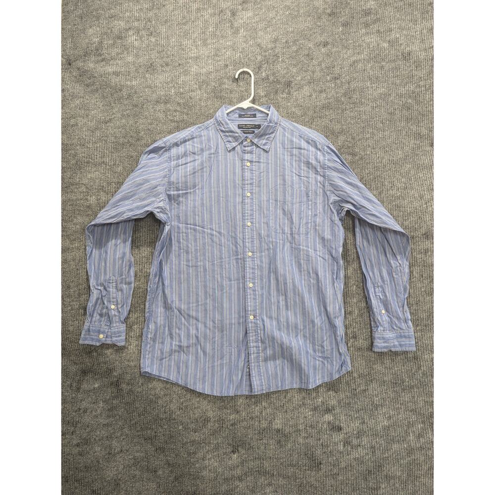 Daniel Cremieux Signature Collection Blue White Striped Shirt Men's Size XL